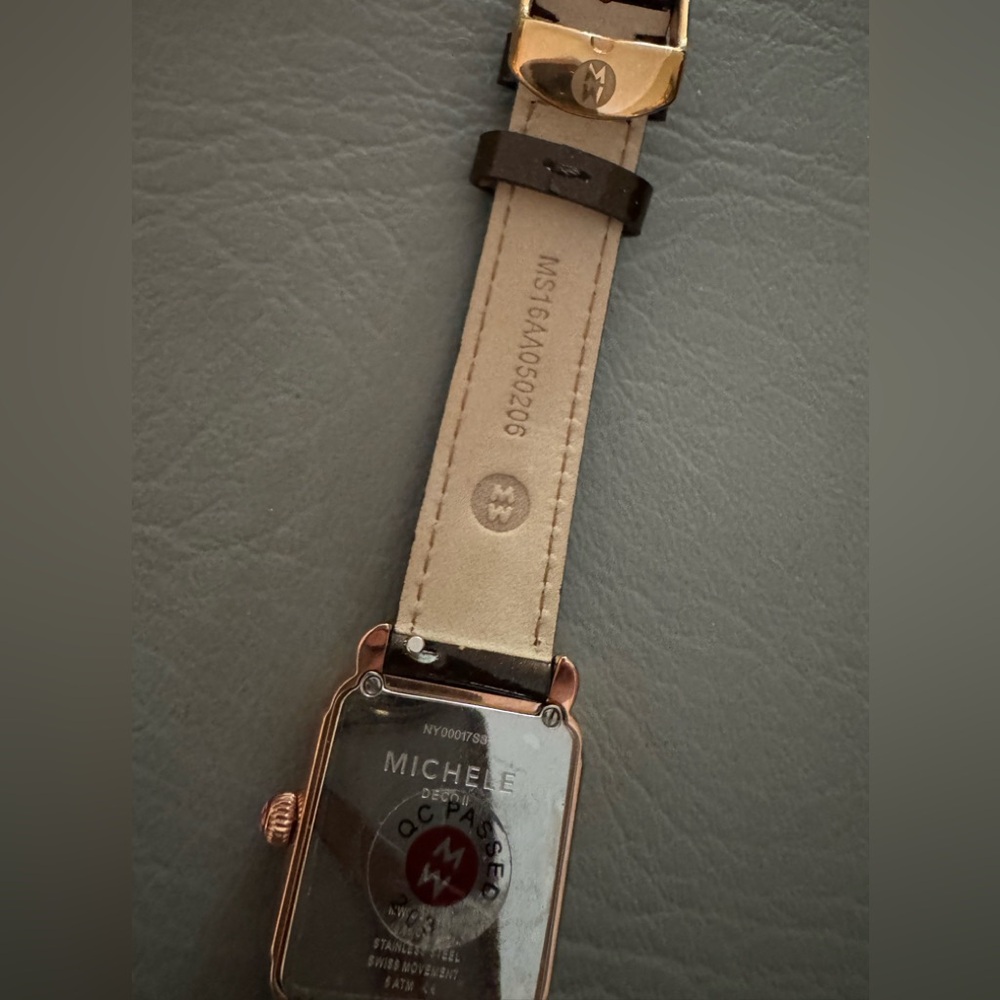 NIB Michele Rose Gold Diamond Deco II Watch - Picture 7 of 13